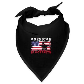 Lustiger Schmied Spruch & Schmieden - Bandana Dreieckstuch - Schwarz - Vorne