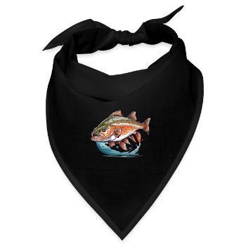 Forellen Fischen und Angeln Bachforelle Fisch - Bandana Dreieckstuch - Schwarz - Vorne