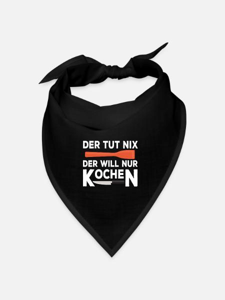 Koch Koch Spruch lustig Kochlöffel Geschenk - Bandana Dreieckstuch - Schwarz