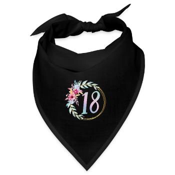 18 Geburtstag 18 Jahre 18er Geburtstag Geschenk - Bandana Dreieckstuch - Schwarz - Vorne