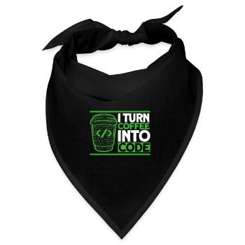 I Turn Coffee Into Code Software-Entwickler - Bandana Dreieckstuch - Schwarz - Vorne