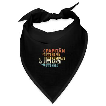 Papitän - Bandana Dreieckstuch - Schwarz - Vorne