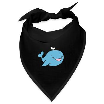 Wal - Bandana Dreieckstuch - Schwarz - Vorne