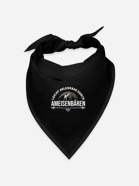 Anteater Wildtier Ameisenbär - Bandana Dreieckstuch - Schwarz