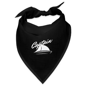 Captain T-Shirt für Segler & Skipper Segelboot - Bandana Dreieckstuch - Schwarz - Vorne