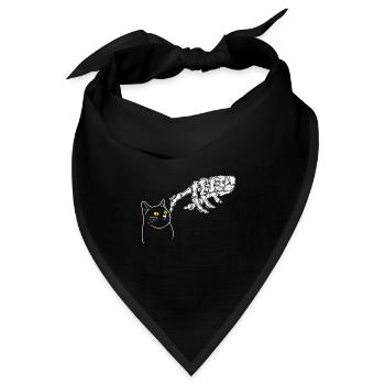 Halloween Katze Hexe - Bandana Dreieckstuch - Schwarz - Vorne
