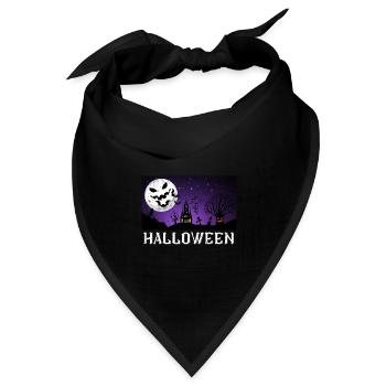 Halloween Haunted Manor - Bandana Dreieckstuch - Schwarz - Vorne