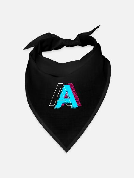 Pop Art Buchstabe A Geschenk - Bandana Dreieckstuch - Schwarz