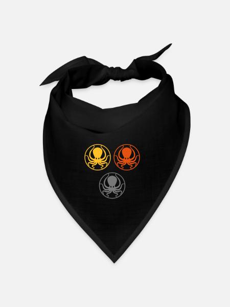 Tintenfisch - Bandana Dreieckstuch - Schwarz