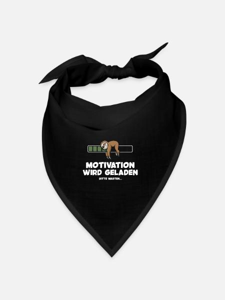 Motivation wird geladen Faultier Faultiermotiv - Bandana Dreieckstuch - Schwarz