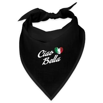 Ciao Bella - Italien Liebe - Bandana Dreieckstuch - Schwarz - Vorne