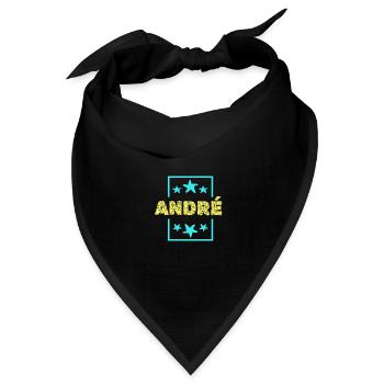 Vorname André - Bandana Dreieckstuch - Schwarz - Vorne