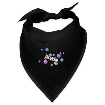 Geschenk Alwin - Bandana Dreieckstuch - Schwarz - Vorne