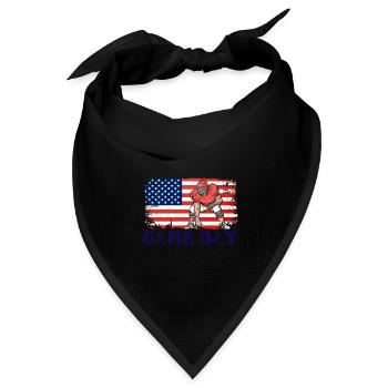 Spieltags-Fußballsaison für Patriot mit USA-Flagge - Bandana Dreieckstuch - Schwarz - Vorne