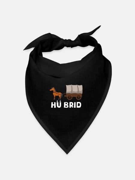 Hybrid Pferd Dorf Kutsche Hü Brid - Bandana Dreieckstuch - Schwarz