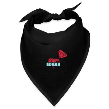 Geschenk für Edgar - Bandana Dreieckstuch - Schwarz - Vorne
