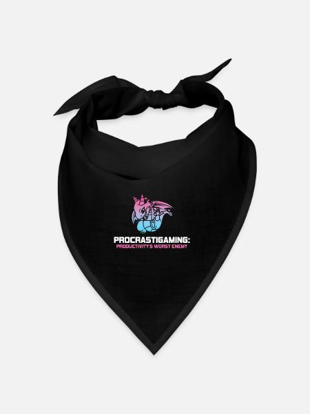 Gamer Procrastigaming Gaming - Bandana Dreieckstuch - Schwarz