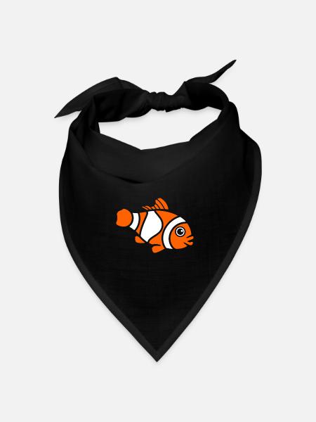 Clownfisch - Bandana Dreieckstuch - Schwarz