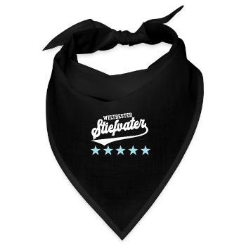 Bonuspapa Bester Stiefpapa Weltbester Stiefvater - Bandana Dreieckstuch - Schwarz - Vorne