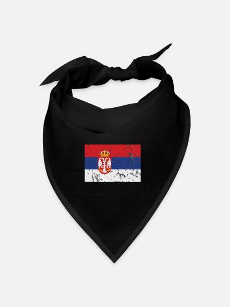 Serbien - Bandana Dreieckstuch - Schwarz