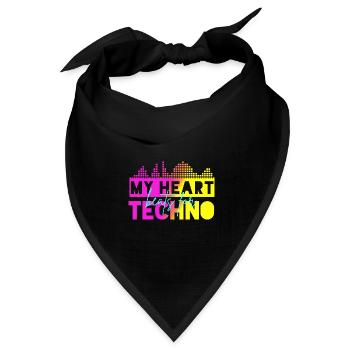 Techno-Beats - Bandana Dreieckstuch - Schwarz - Vorne