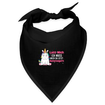 Ich Muss Mich Da Jetzt Reinsteigern Einhorn - Bandana Dreieckstuch - Schwarz - Vorne