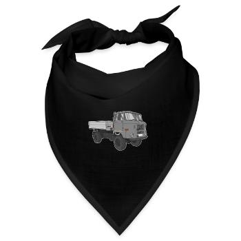 W50 LKW NVA Baustellen W50 DDR - Bandana Dreieckstuch - Schwarz - Vorne