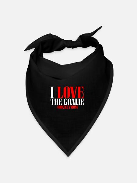 I Love The Goalie #hockeymom - Bandana Dreieckstuch - Schwarz