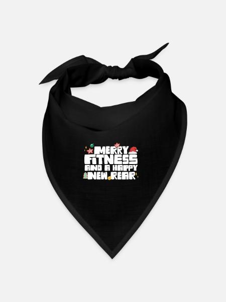 Merry Fitness And A Happy New Rear Christmas Gym - Bandana Dreieckstuch - Schwarz