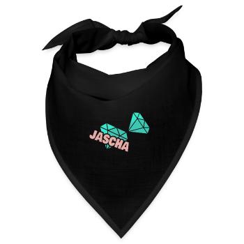 Geschenk für Jascha - Bandana Dreieckstuch - Schwarz - Vorne