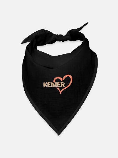 Geschenk für Kemer - Bandana Dreieckstuch - Schwarz