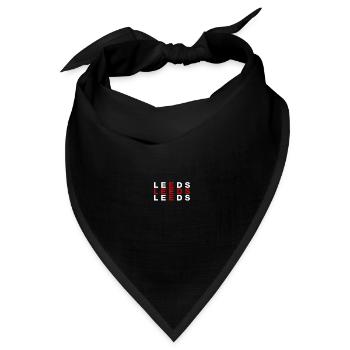 Leeds England Flag Shirt Leeds TShirt - Bandana Dreieckstuch - Schwarz - Vorne