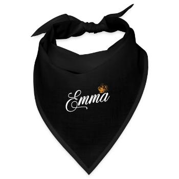 Emma Name für Frauen Kinder Kleinkinder - Emma Custom - Bandana Dreieckstuch - Schwarz - Vorne