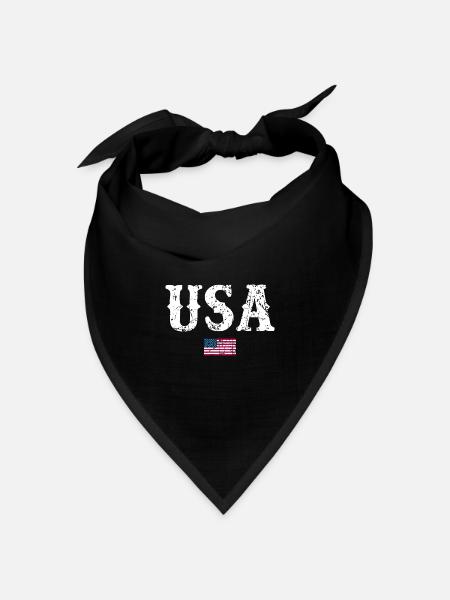 USA Flagge - Bandana Dreieckstuch - Schwarz