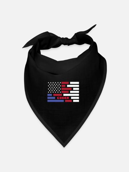 American Flag Coder Coding Computer Nerd - Bandana Dreieckstuch - Schwarz
