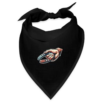 Hufeisenwerfen Horseshoe Pitching - Bandana Dreieckstuch - Schwarz - Vorne