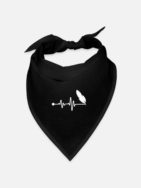Writer Heartbeat - Bandana Dreieckstuch - Schwarz