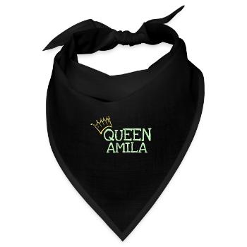 Geschenk für Amila - Bandana Dreieckstuch - Schwarz - Vorne