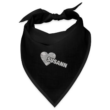 Susann als Liebe - Bandana Dreieckstuch - Schwarz - Vorne