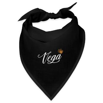 Vega Name für Frauen Kinder Kleinkinder - Vega Nachname - Bandana Dreieckstuch - Schwarz - Vorne