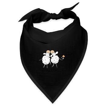 Schafe - Hochzeit - Wortspiel - Bandana Dreieckstuch - Schwarz - Vorne
