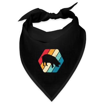 Schwein Ferkel Sau Farm Bauernhof Bauer Tier Natur - Bandana Dreieckstuch - Schwarz - Vorne