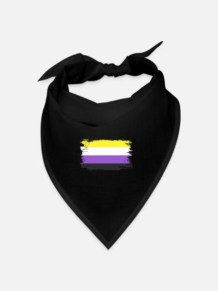 Nicht-binäre Pride-Flagge - Bandana Dreieckstuch - Schwarz