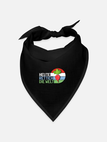 Heute Rettich Die Welt Garten Gemüse Retro Motiv - Bandana Dreieckstuch - Schwarz