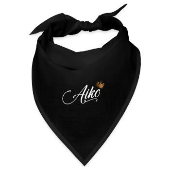 Aiko Name für Frauen Kinder Kleinkinder - Aiko Nachname - Bandana Dreieckstuch - Schwarz - Vorne