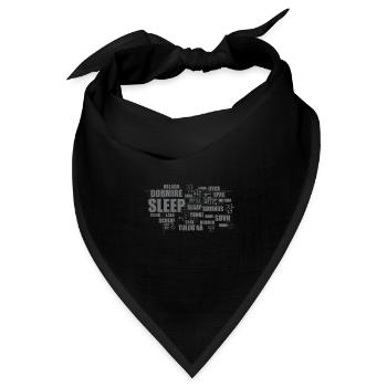 Schlafen, Sleep, Lala, Slaap, domi, spac - Bandana Dreieckstuch - Schwarz - Vorne
