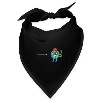 Erde spielt Baseball Tag der Erde - Bandana Dreieckstuch - Schwarz - Vorne