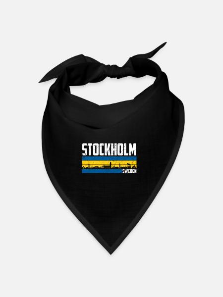 Stockholm Schweden Skyline Schwedisch Stadt - Bandana Dreieckstuch - Schwarz