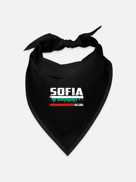 Sofia Bulgarien - Bandana Dreieckstuch - Schwarz