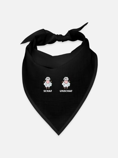 Schäfchen Schaf Unschaf Schafbock Schaffell - Bandana Dreieckstuch - Schwarz